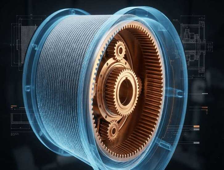 Nobeve 3D rendering of planetary gear systems for lifting machinery including port cranes and mining winches
