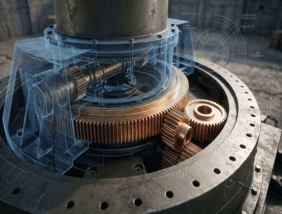 Nobeve advanced gear cutting solutions for aerospace actuation and heavy mobility systems showing 3D blueprint overlay of planetary gears
