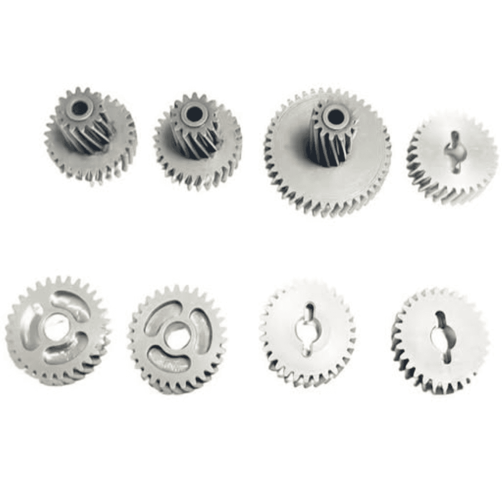 Collection of precision micro helical gears for medical drug delivery pumps, manufactured using Nobeve Class AAA K-Series solid shank hobs
