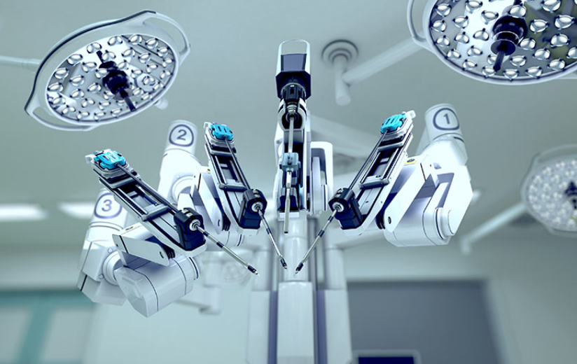 a medical device with 4 axis arm which has gear inside